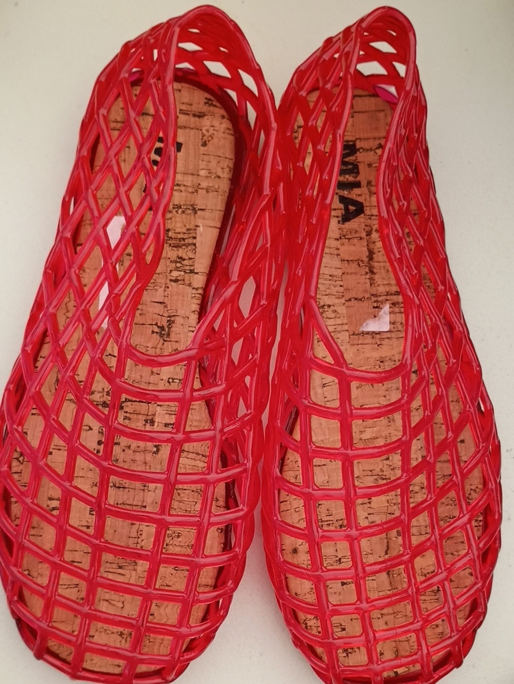 MIA Red Lattice Jelly Flats